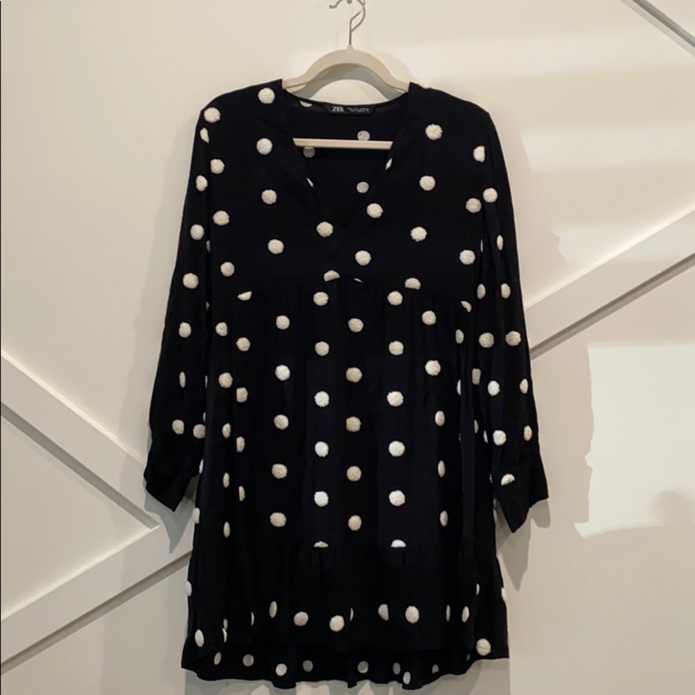 Zara Swiss Dot Polka Dot Dress